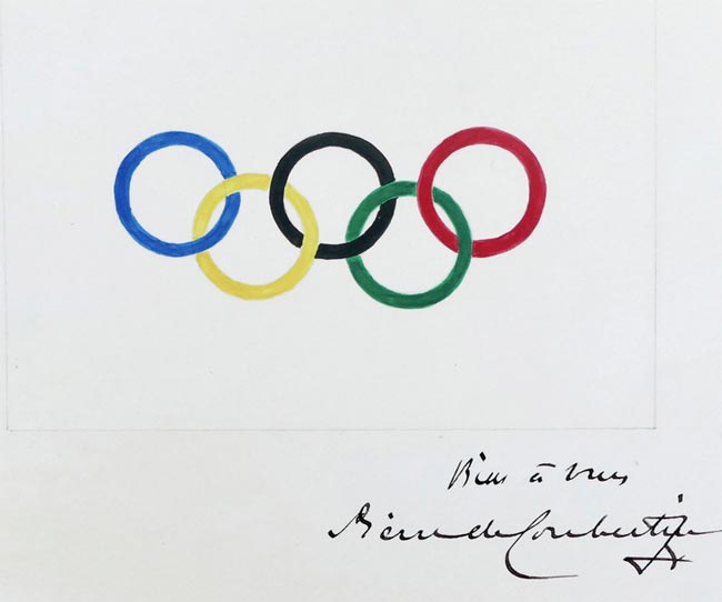 Оригинал рисунка олимпийских колец Пьера де Кубертена будет выставлен на аукционе - «ОЛИМПИЙСКИЕ ИГРЫ»